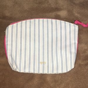 Blue & White Striped Ipsy Makeup Bag